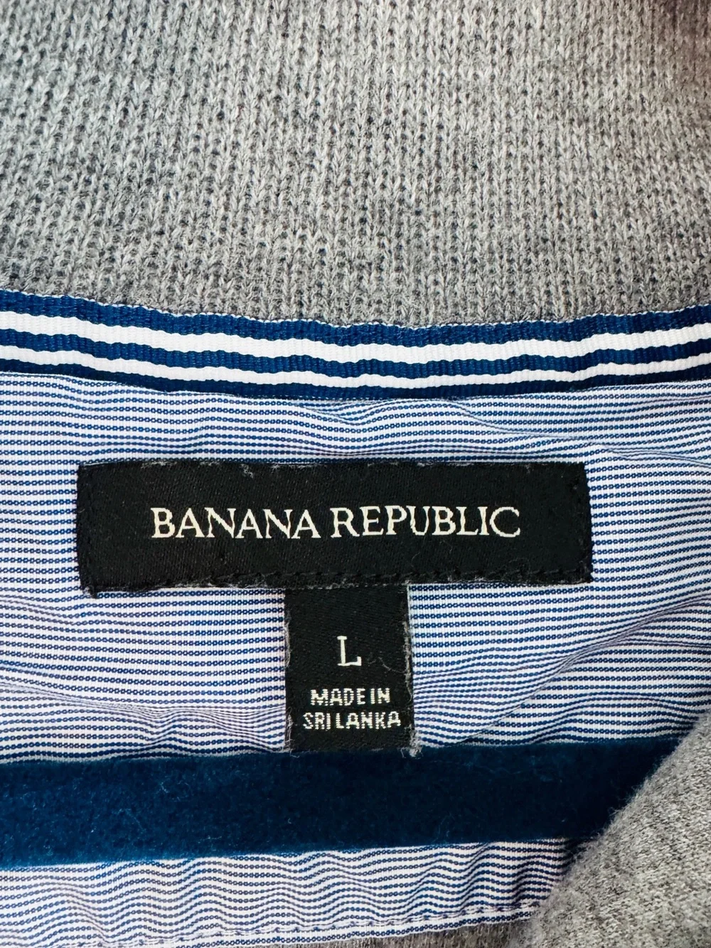 Banana Republic Men's Heather Gray Half-Zip Sweater size large